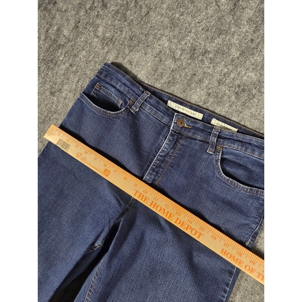 Jones New York Jeans Womens 14 Short Lexington Straight Blue Denim Pants Stretch - Picture 6 of 13